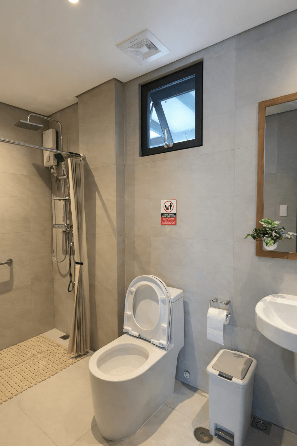 Bathroom shower detail for the room