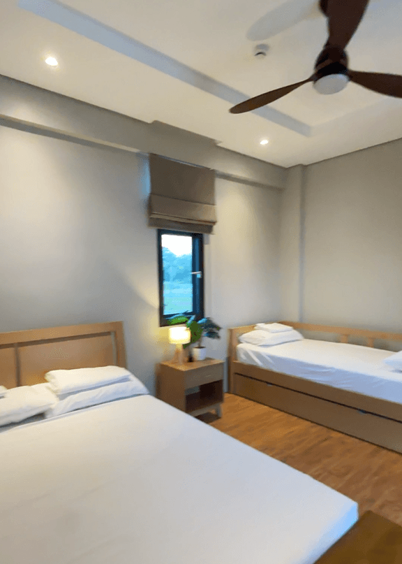 Room corner with wooden details